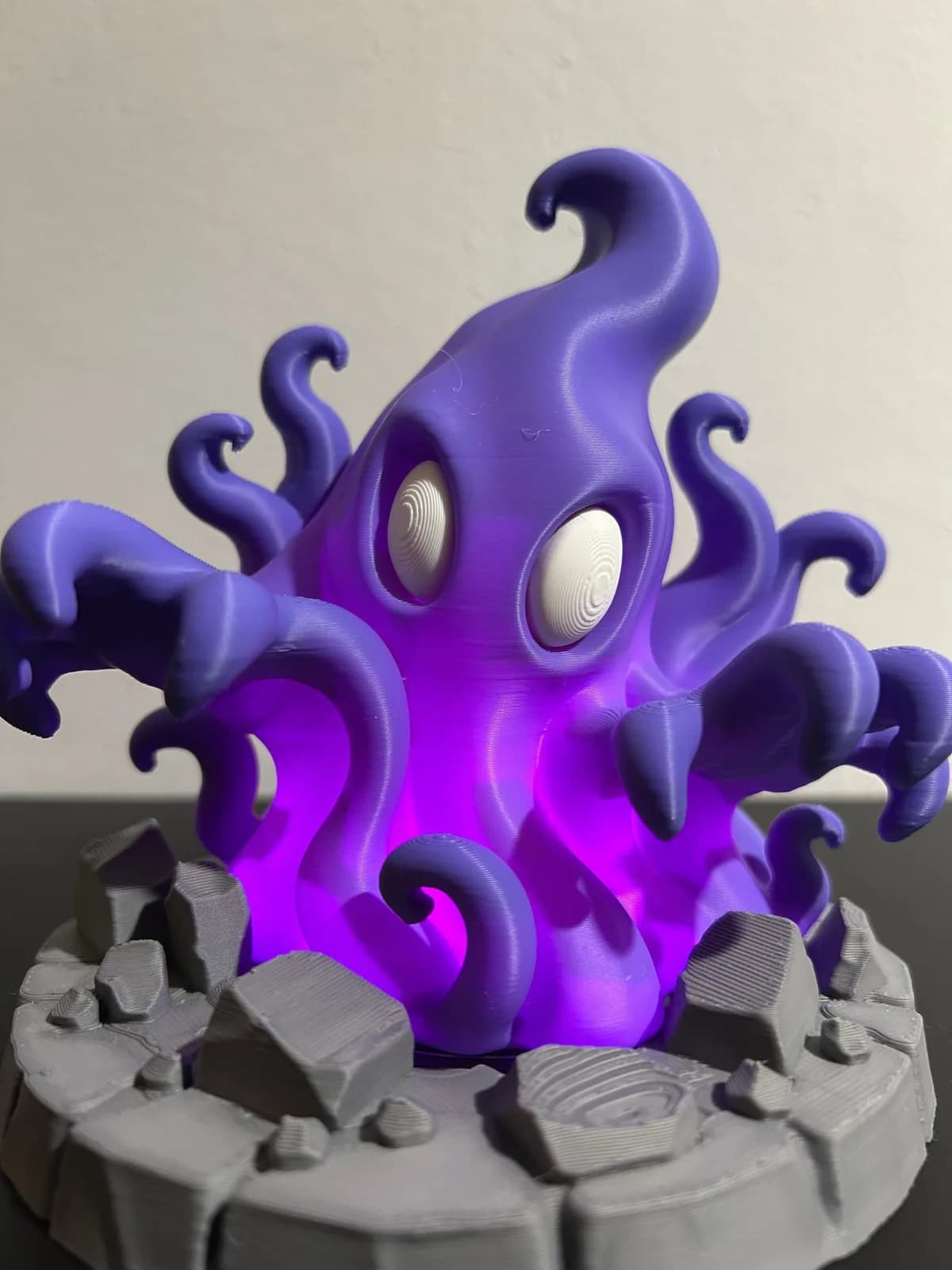 Luminária Monstro Fantasma 14 cm Impressão 3D