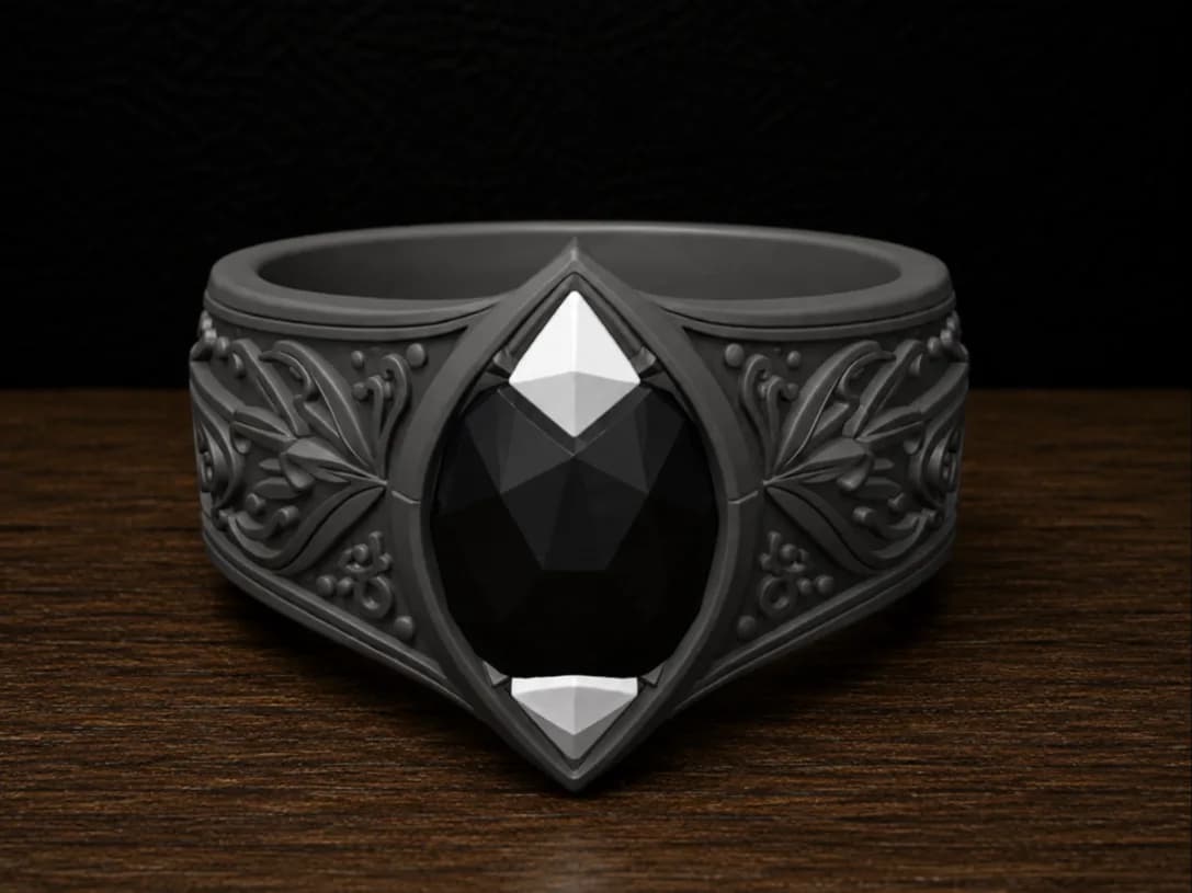 Anel Decorativo de Fantasia Nirir das Sombras Impressão 3D