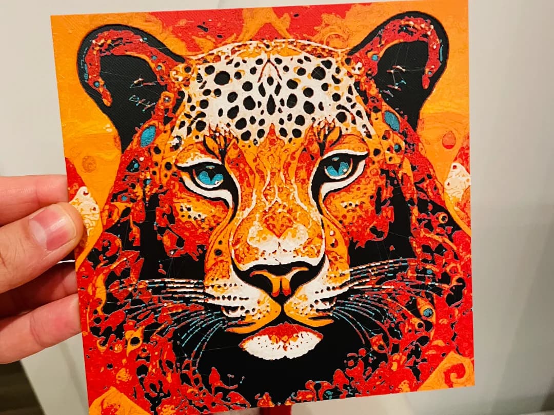 Quadro Decorativo Tigre Artístico Impressão 3D