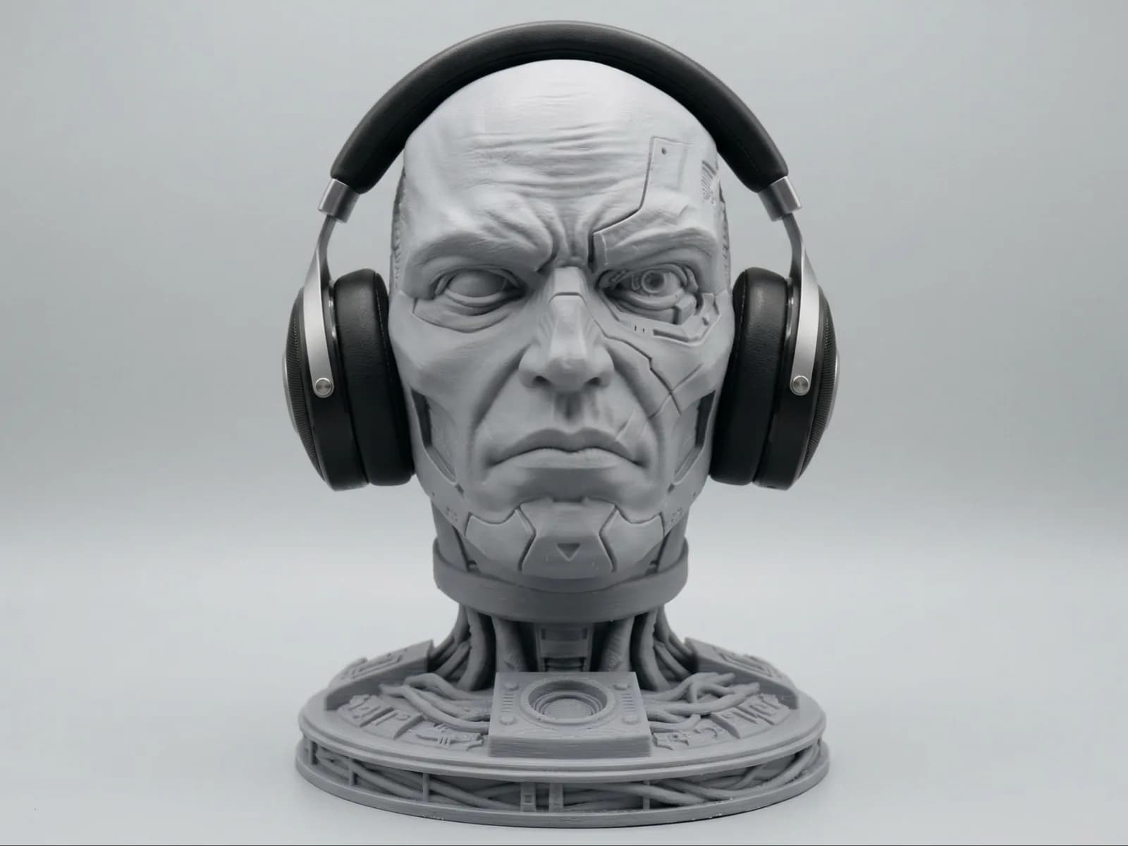 Suporte Fone Busto Ciborgue 24,9 cm Impressão 3D