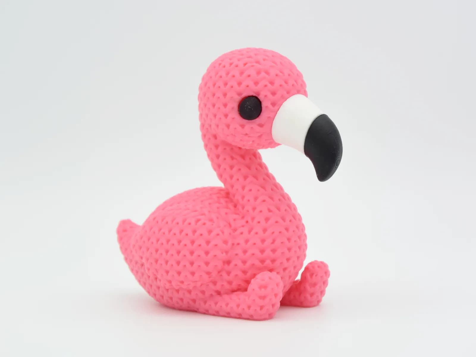 Estatueta Flamingo Textura Tricô Impressão 3D