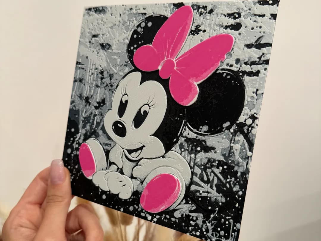 Quadro Ratinha de Laço Rosa