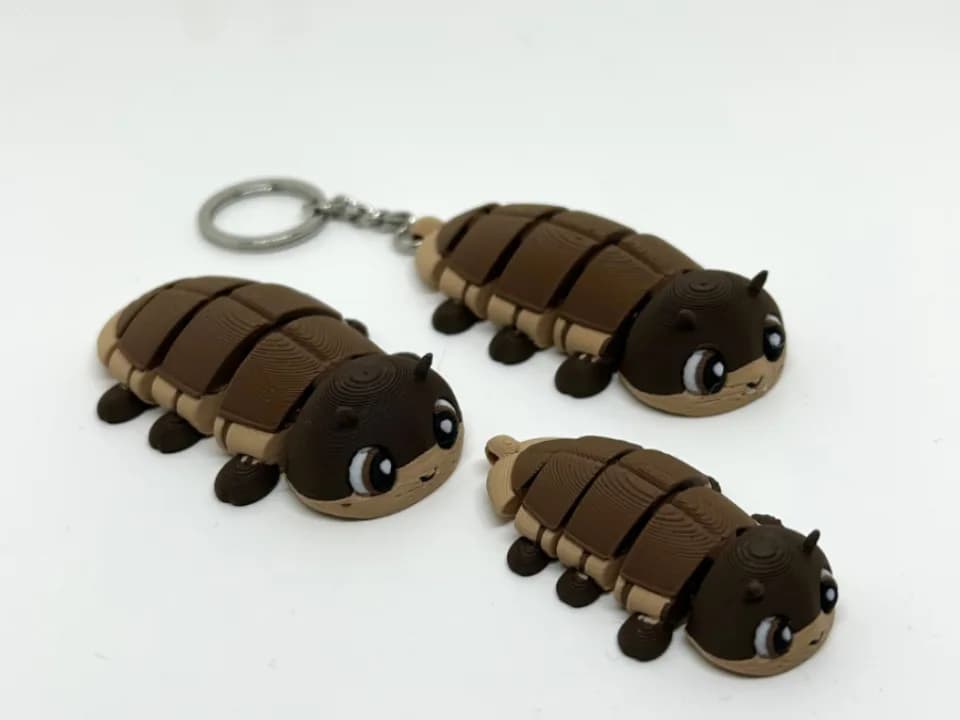 Chaveiro Flexível Barata Fofa 7 cm Impressão 3D