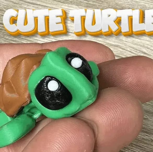 Tartaruga Articulada Flexível Decorativa Impressão 3D