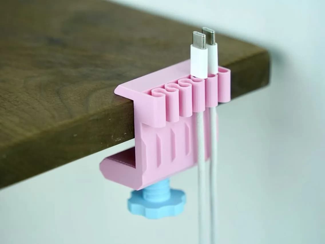 Organizador de Cabos de Borda de Mesa 5 Vias Impressão 3D
