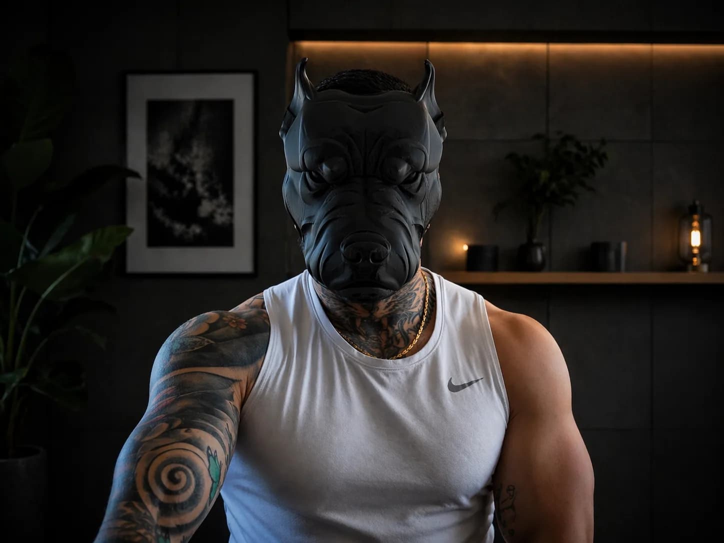 Máscara Cachorro Pitbull Realista Impressão 3D