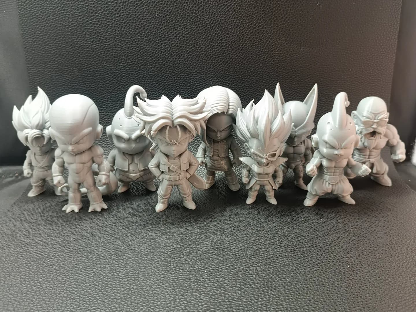 Coleção 9 Miniaturas Chibi Guerreiros Anime Impressão 3D