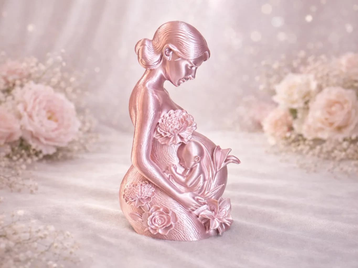Escultura Mãe e Bebê Impressão 3D