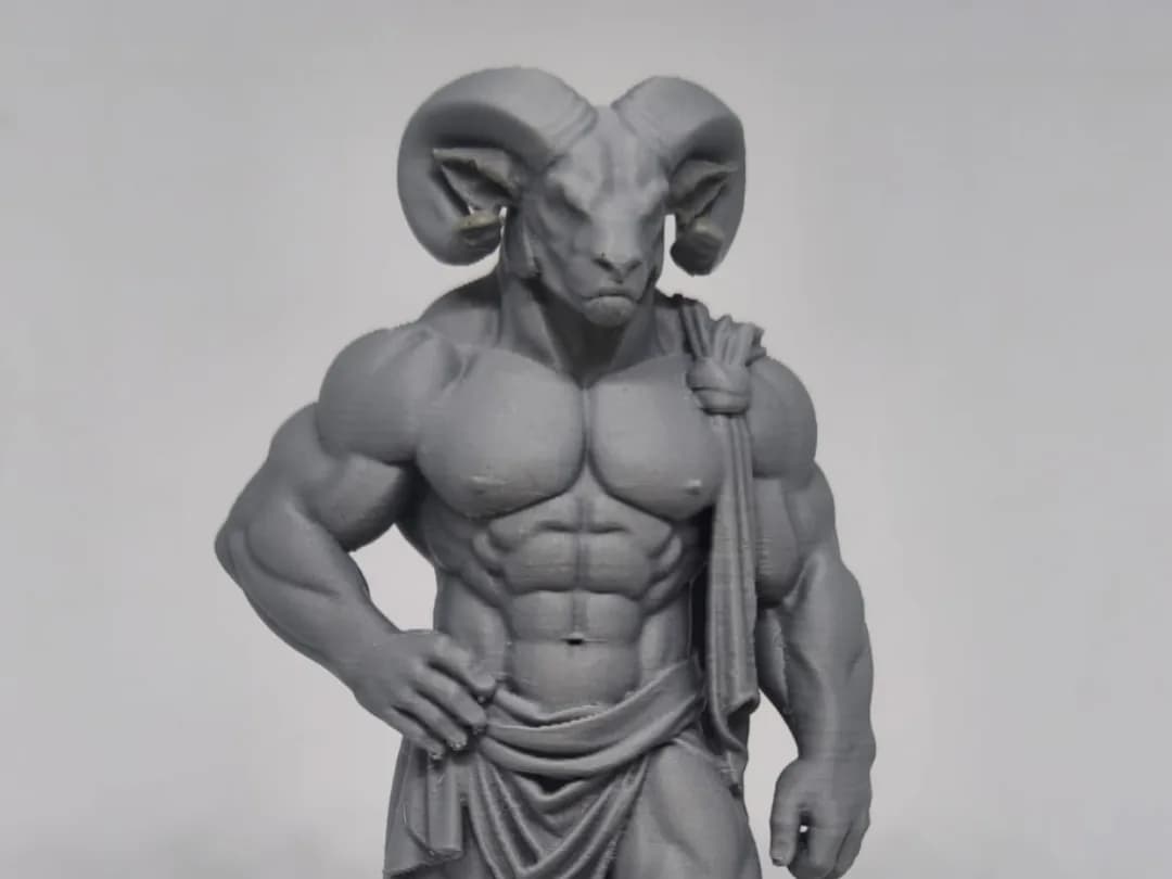Estatueta Carneiro Musculoso Estilo Grego Impressão 3D