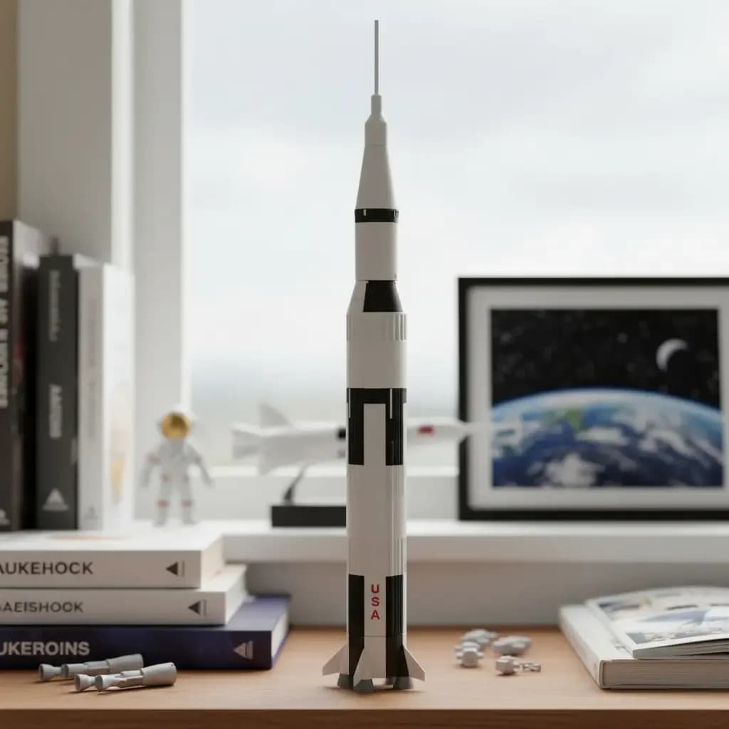 Foguete Saturn V Nasa Miniatura 3d 28cm