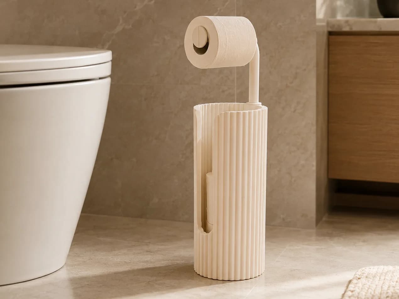 Porta Papel Higiênico de Chão com Reserva Impressão 3D