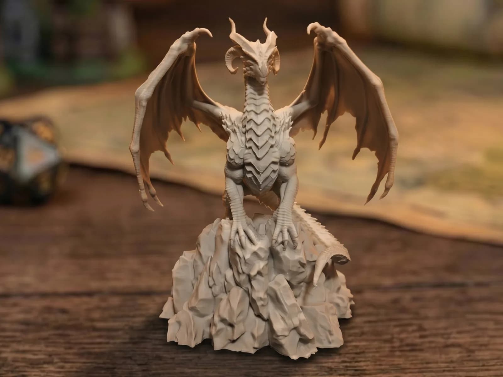 Estatueta Dragão Cavaleiro do Caos 12,9 cm Impressão 3D