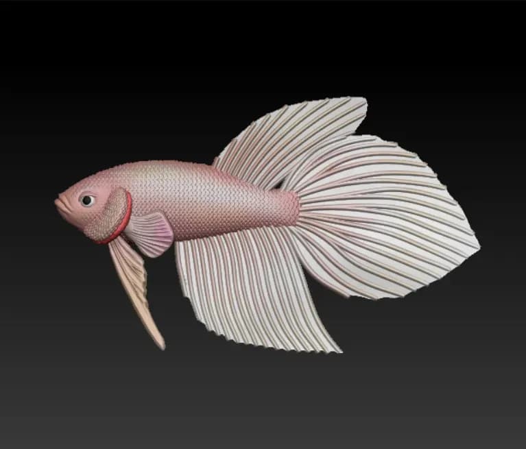 Miniatura Peixe Betta Véu Impressão 3D