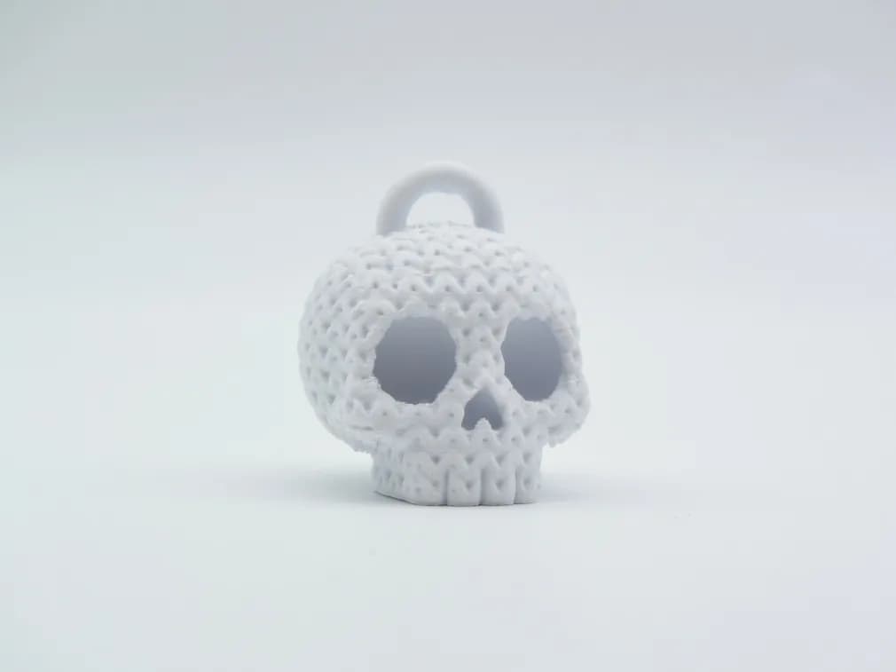 Chaveiro Caveira Textura Tricô Halloween Impressão 3D