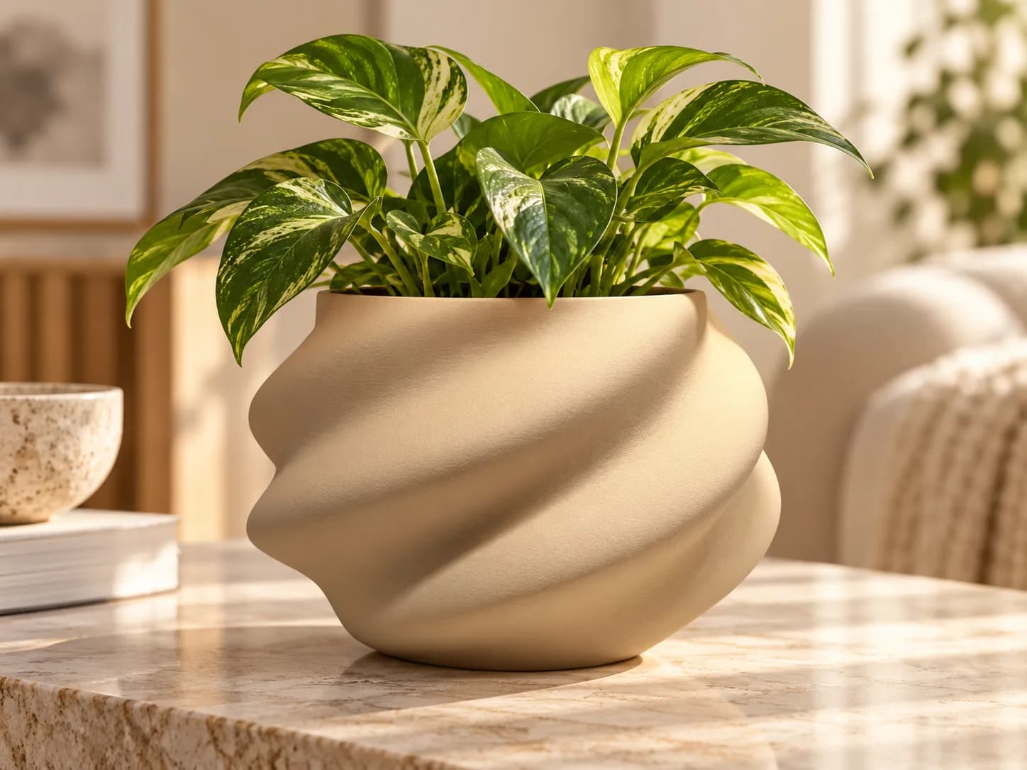 Vaso Espiral Moderno para Plantas Impressão 3D