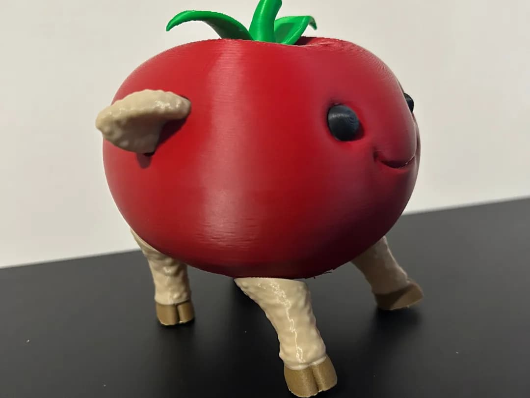 Boneco Articulado Tomate com Chifres Meme Impressão 3D