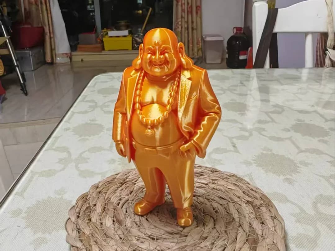 Estatueta Buda da Fortuna Sorridente 13 cm Impressão 3D