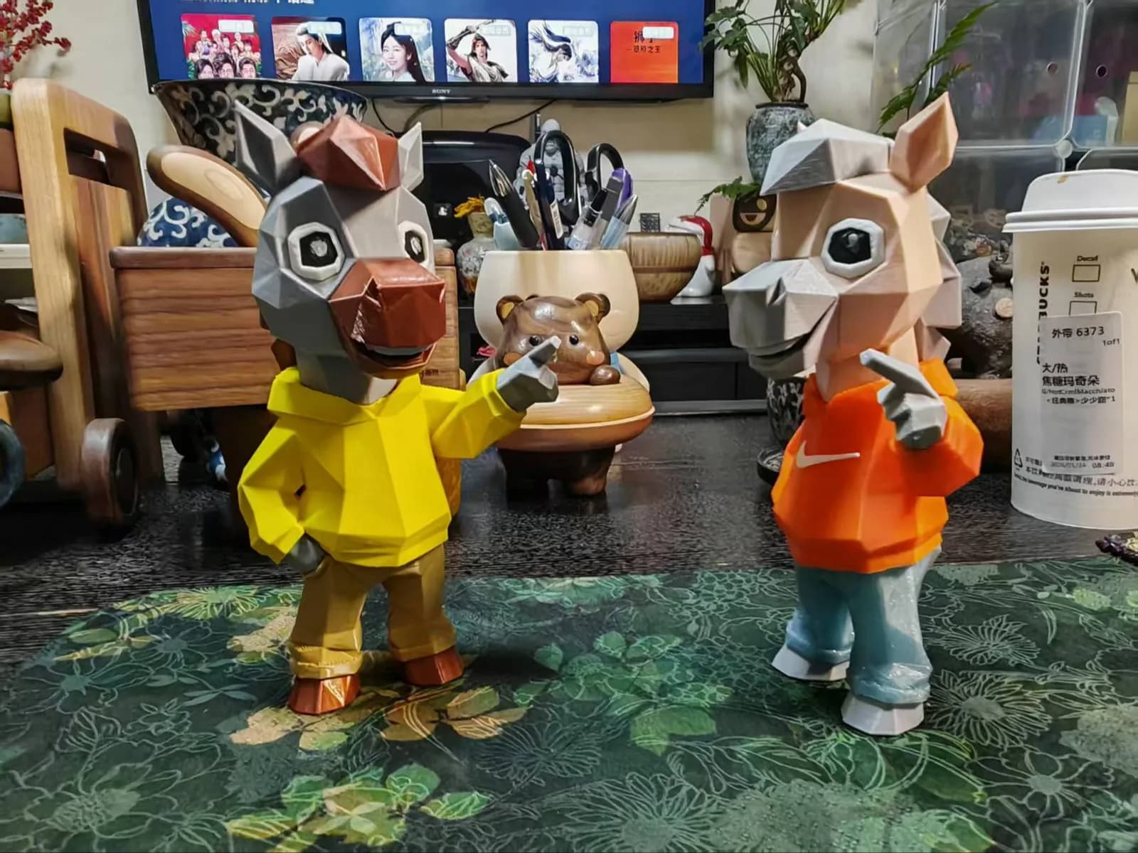 Estatueta Cavalinho Geométrico Suporte Celular Impressão 3D