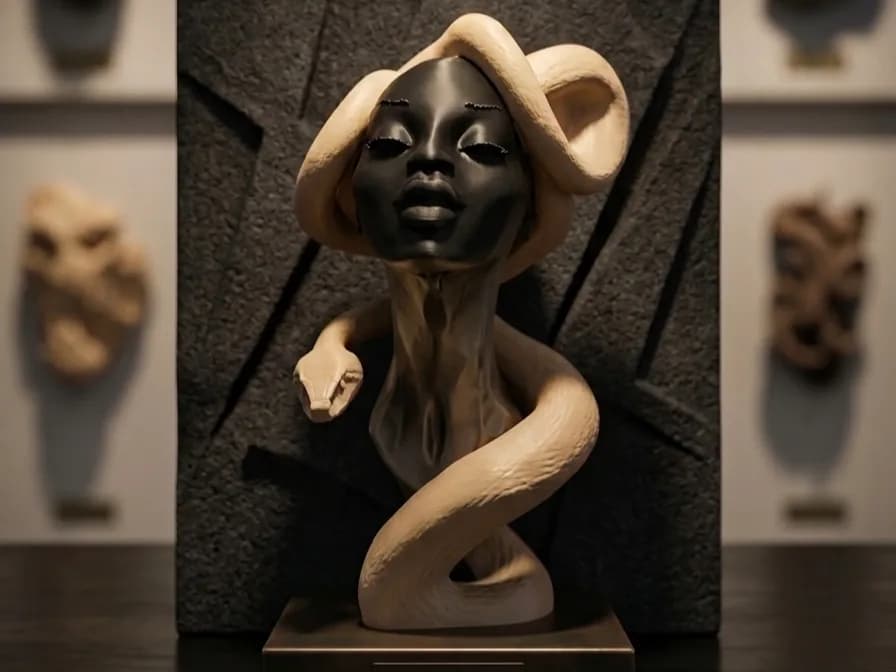 Busto Rainha Serpente Mamlambo Impressão 3D