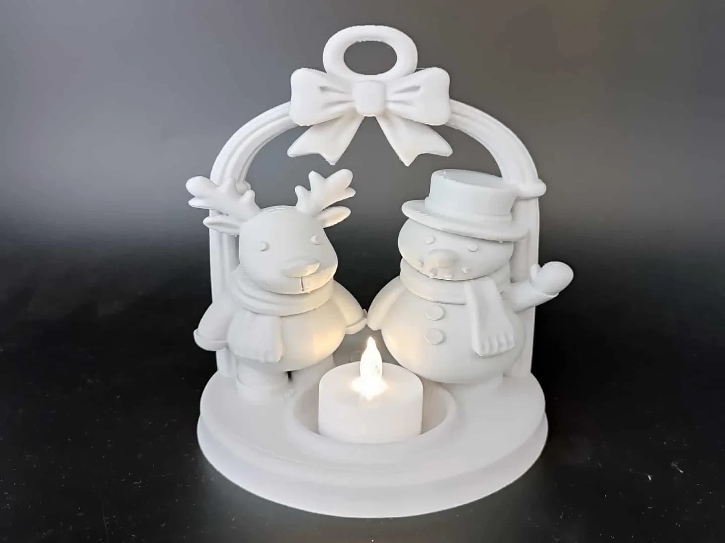 Porta Vela Boneco de Neve e Rena Impressão 3D