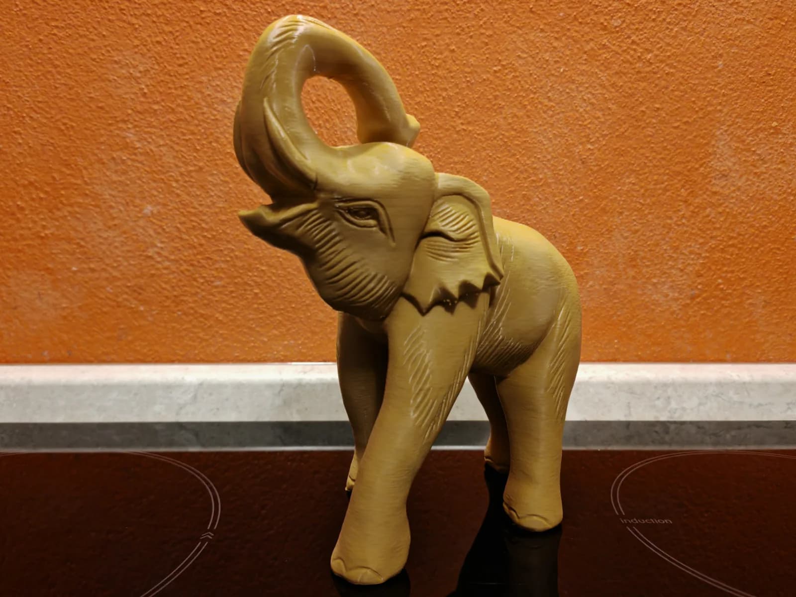 Estatueta Elefante Estilo Entalhado 18 cm Impressão 3D
