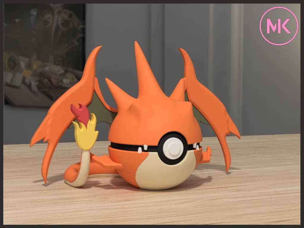 Bola Decorativa Dragão Laranja de Fogo Impressão 3D