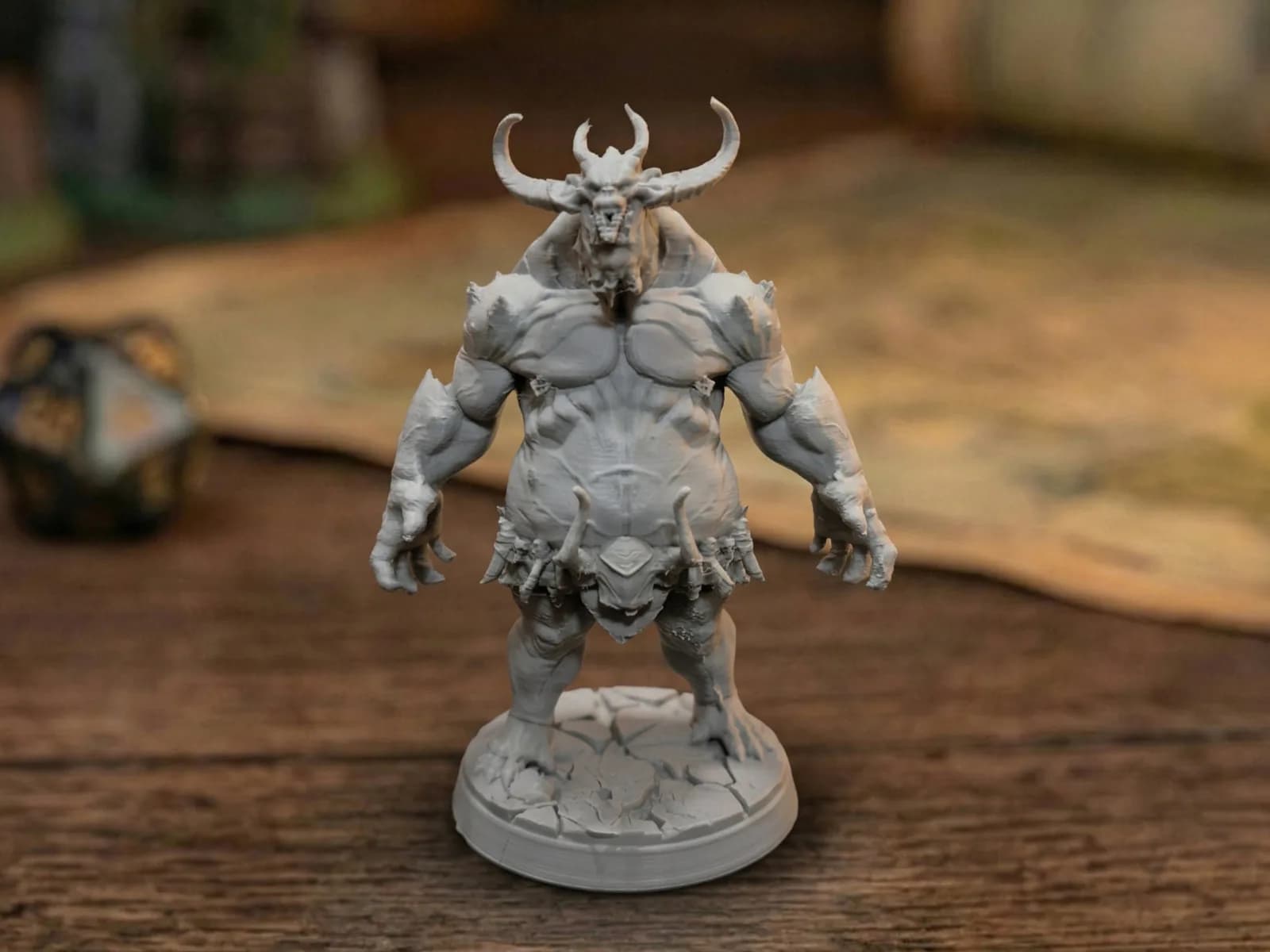 Miniatura Ogro Vulcan com Chifres RPG Impressão 3D