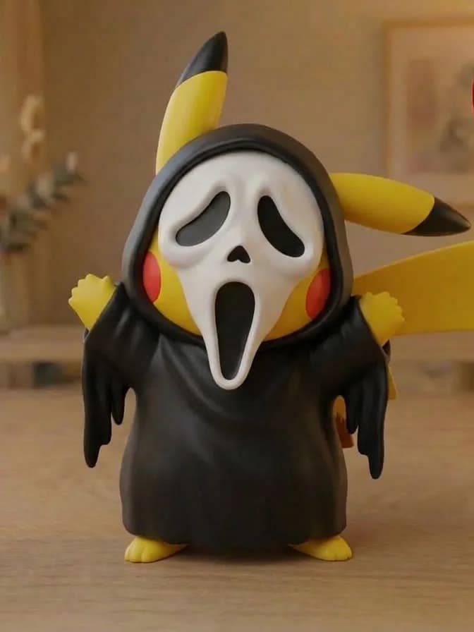 Boneco Pikachu Pokémon Mascarado Halloween 14 cm