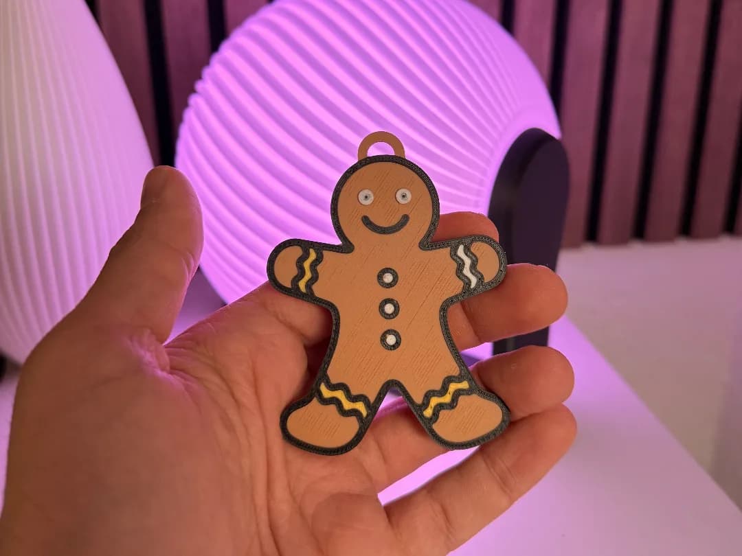 Enfeite de Natal Boneco de Gengibre Impressão 3D
