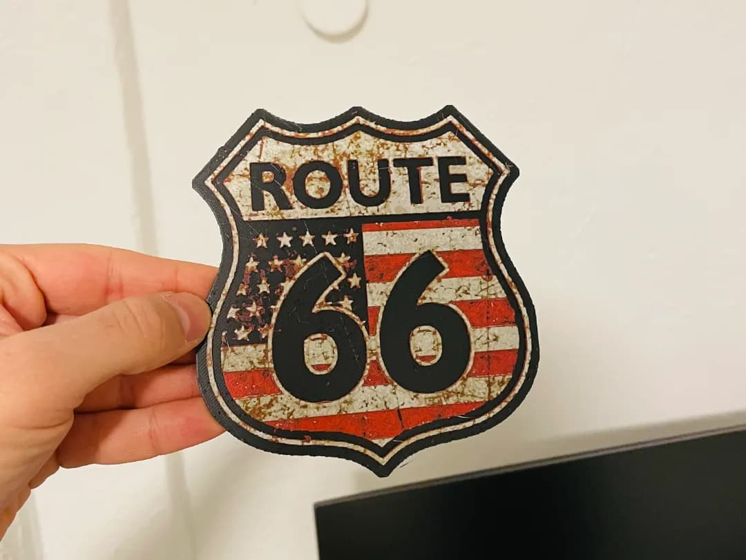 Placa Decorativa Rota 66 Estilo Vintage Impressão 3D