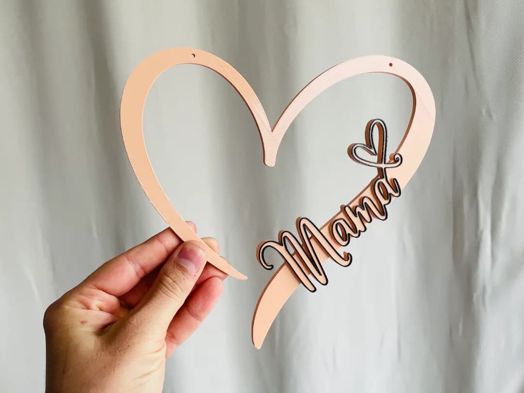 Coração Decorativo Mama Dia das Mães Impressão 3D