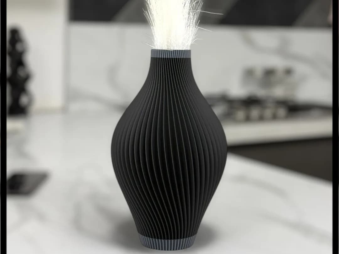 Vaso Decorativo Ondulado Moderno Impressão 3D