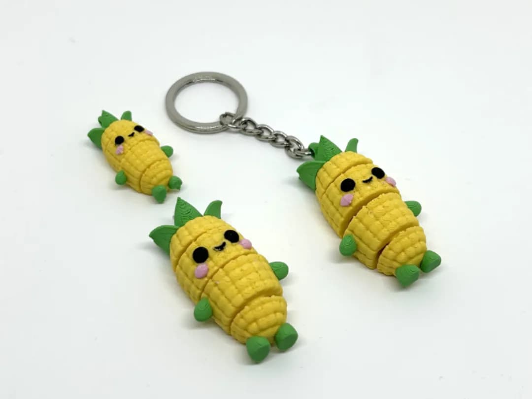 Chaveiro Flexível Espiga de Milho 5 cm Impressão 3D