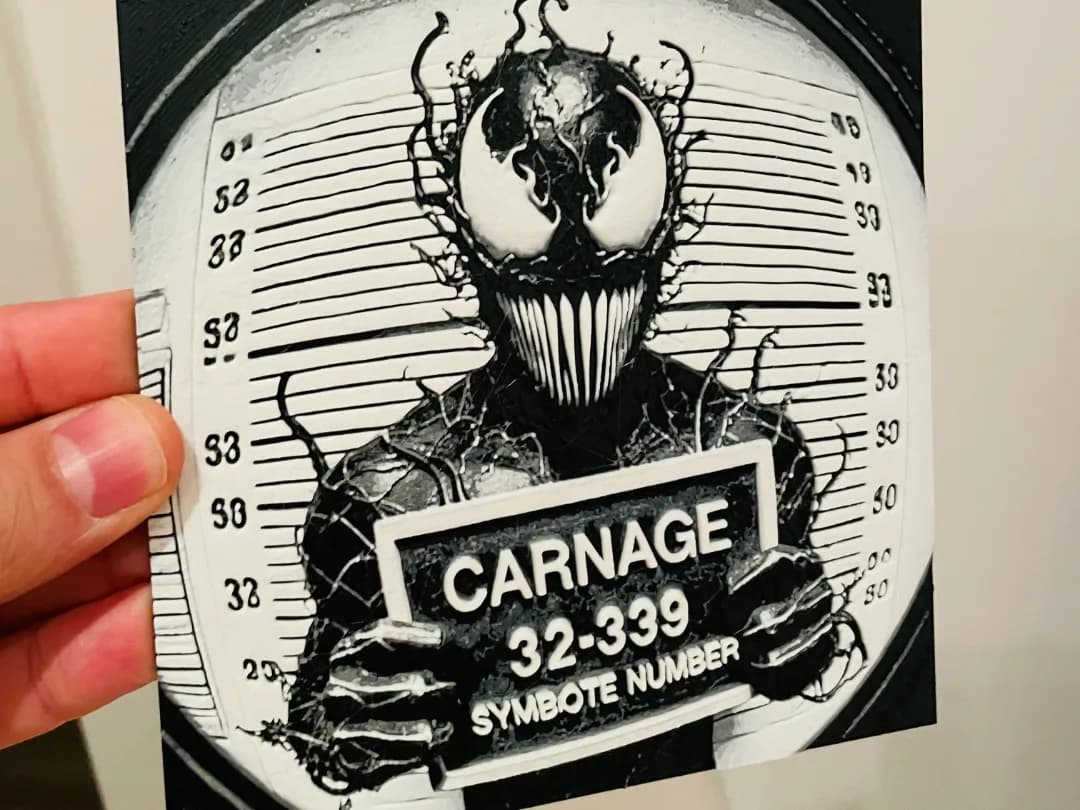 Quadro Simbionte Carnage Foto de Fichamento Impressão 3D