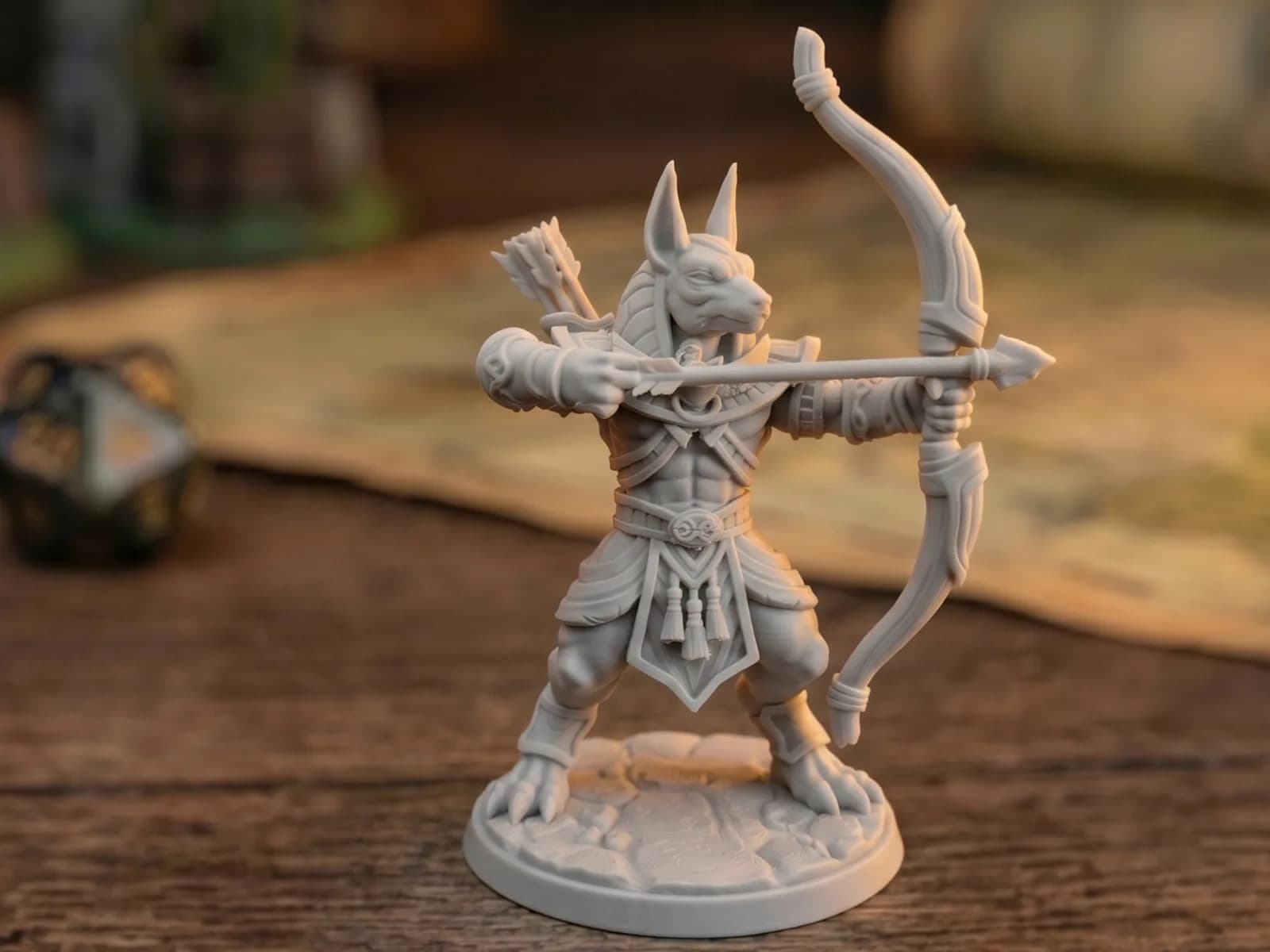 Miniatura Arqueiro Ushabti Chacal Impressão 3D