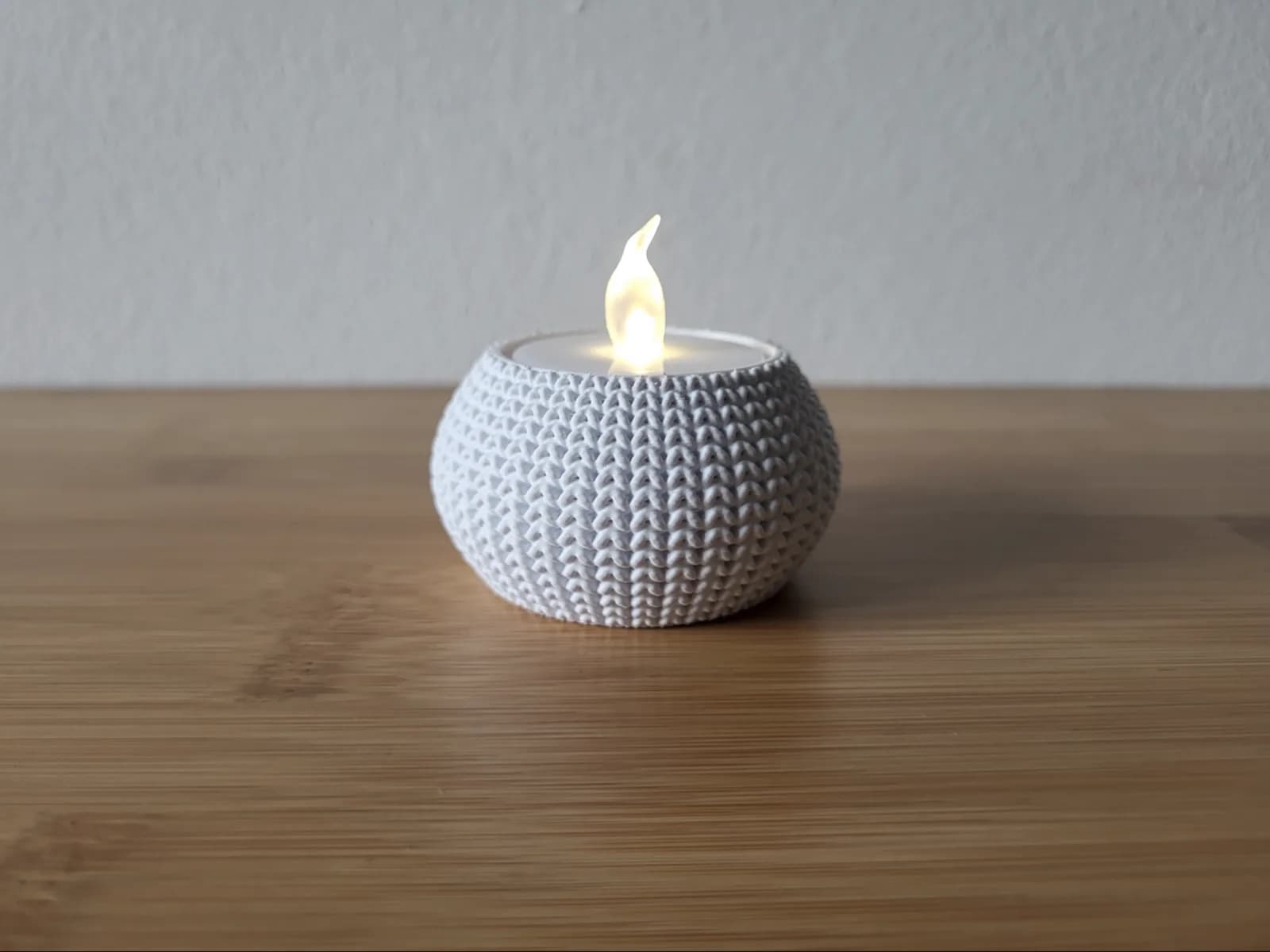 Porta Vela Textura Tricô Impressão 3D