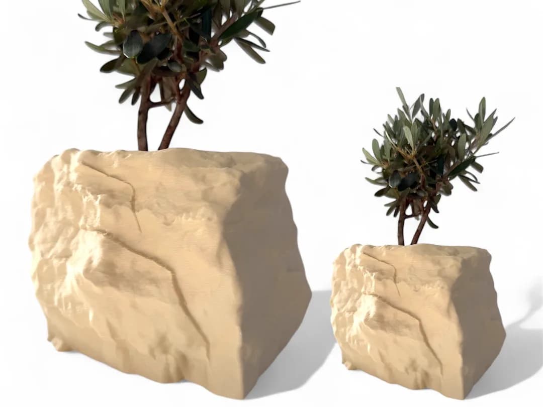 Vaso Pedra Natural para Plantas Impressão 3D