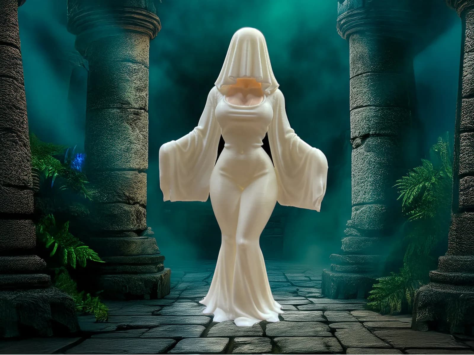 Estatueta Dama Fantasma Guardiã do Templo Impressão 3D