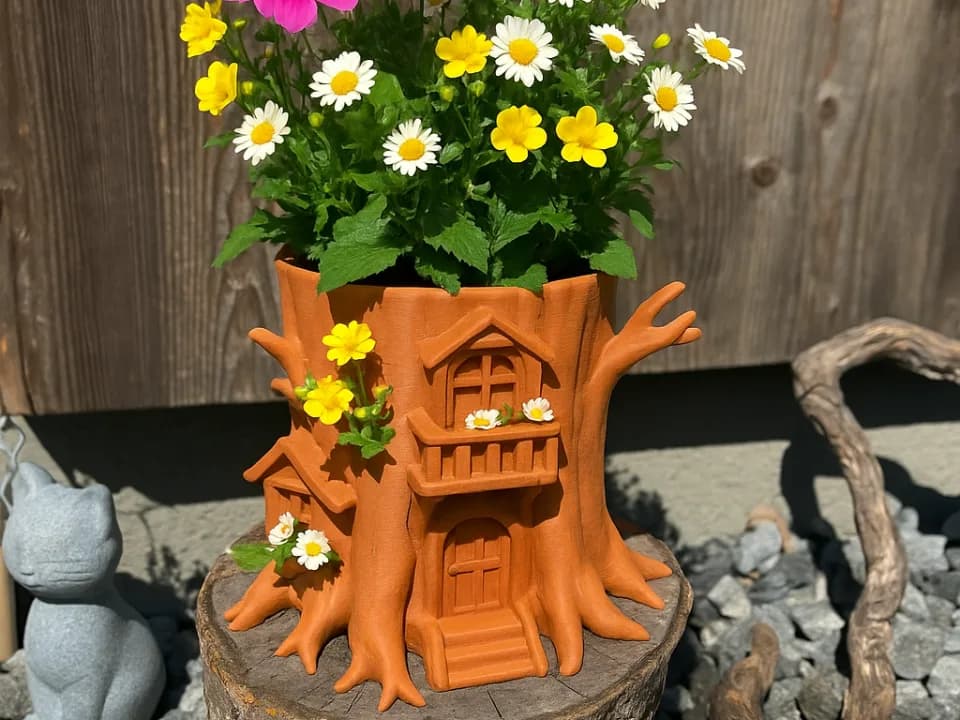 Vaso Decorativo Casa na Árvore Impressão 3D