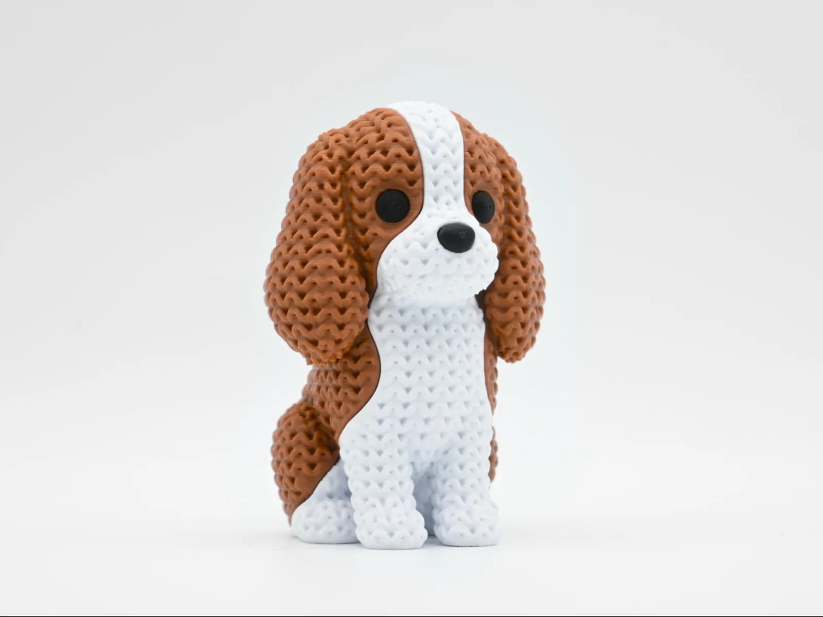 Estatueta Cachorro Cavalier King Tricô Impressão 3D