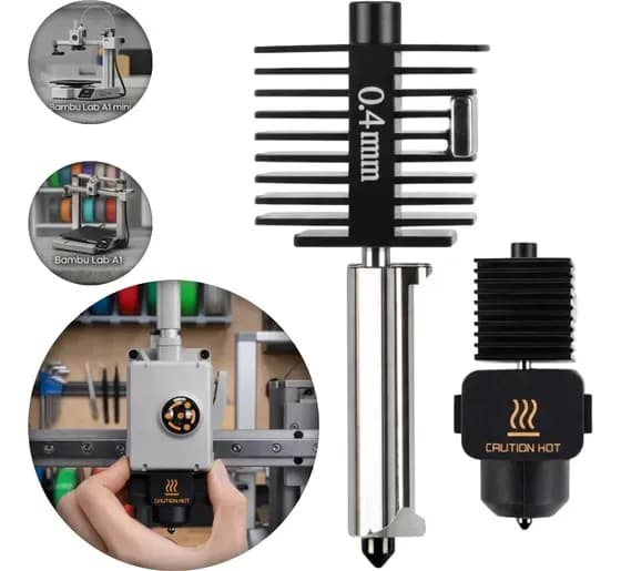 Hotend Completo 0,4 mm (Aço Inox) para Bambu Lab A1 / A1 mini