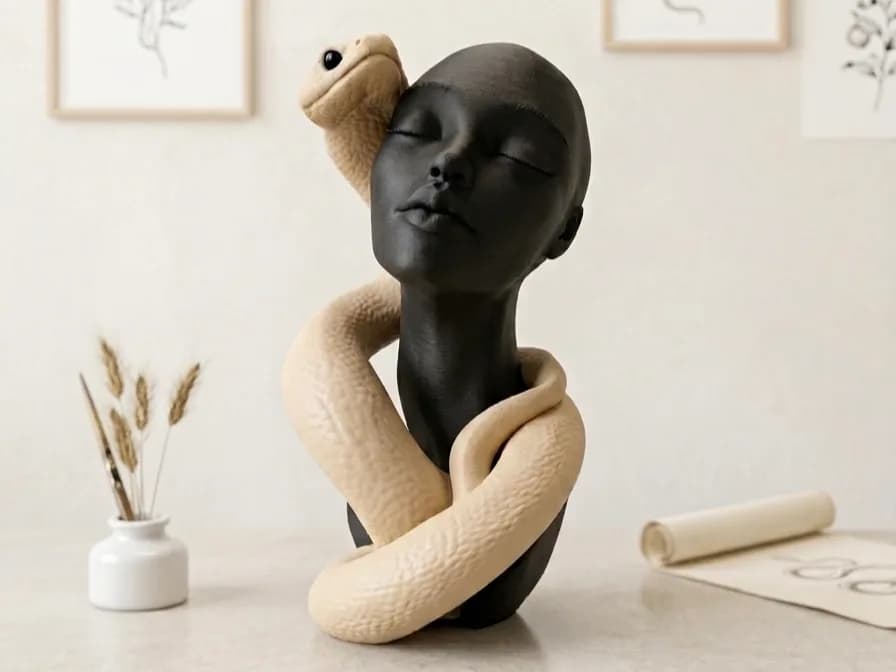 Busto Mulher com Serpente Impressão 3D