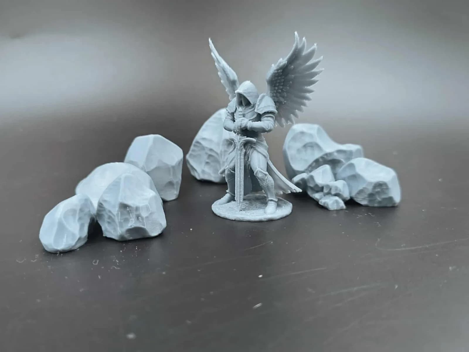 Estatueta Anjo com Asas Decoração Fantasia Impressão 3D