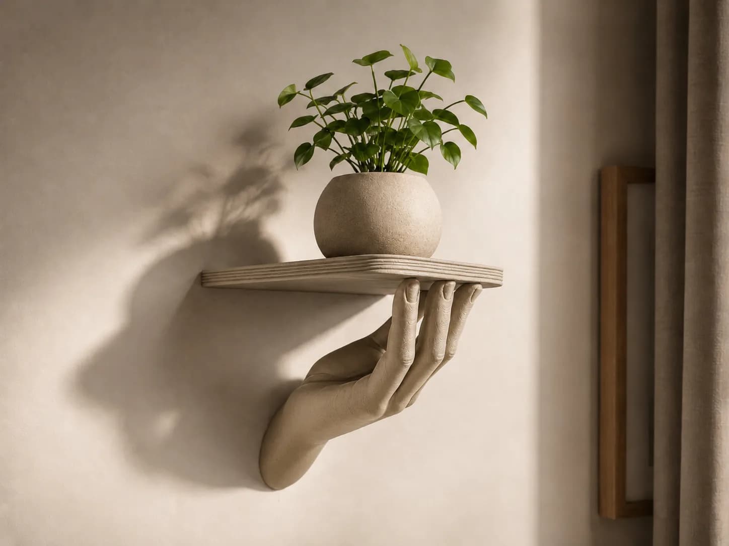 Prateleira de Parede Mão Realista Impressão 3D