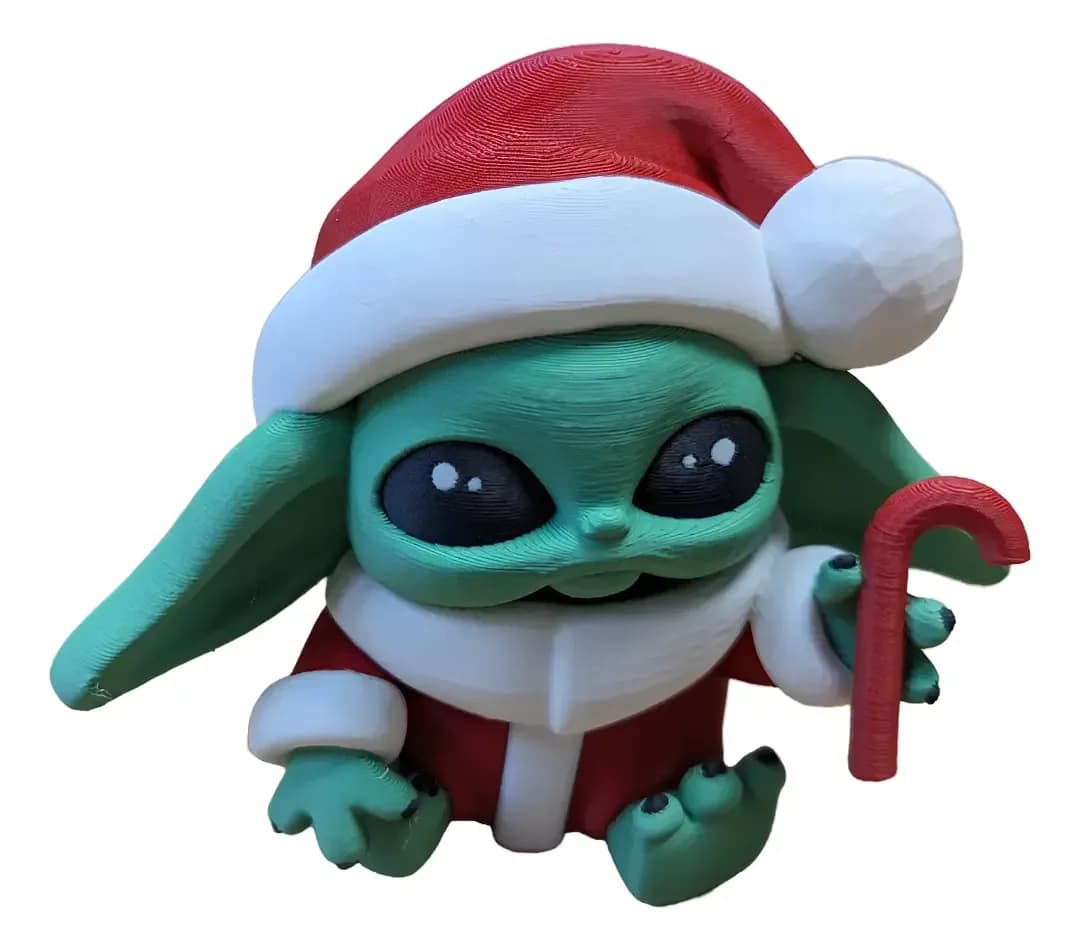 Baby Yoda Natalino Papai Noel Natal - 3d