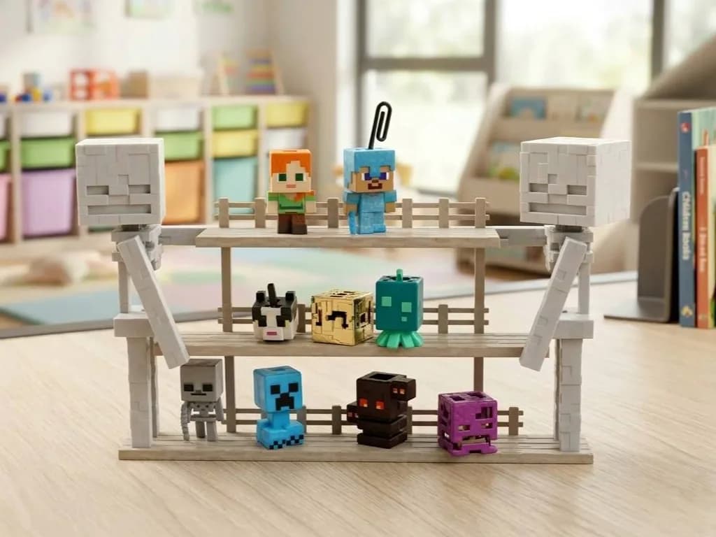 Expositor Esqueleto de Blocos para Mini Figuras Impressão 3D