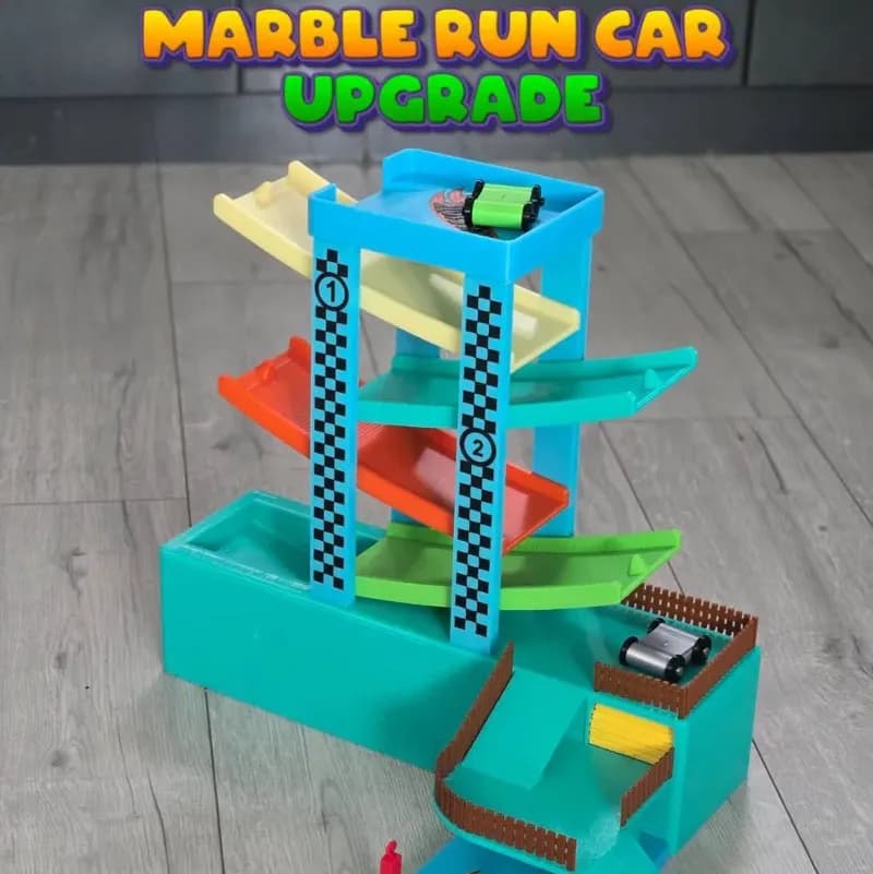 Pista de Bolinhas com Carrinhos e Túnel Impressão 3D