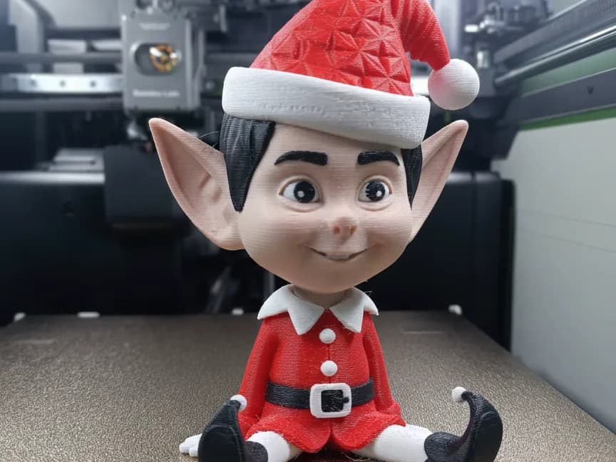 Estatueta Duende de Natal Impressão 3D