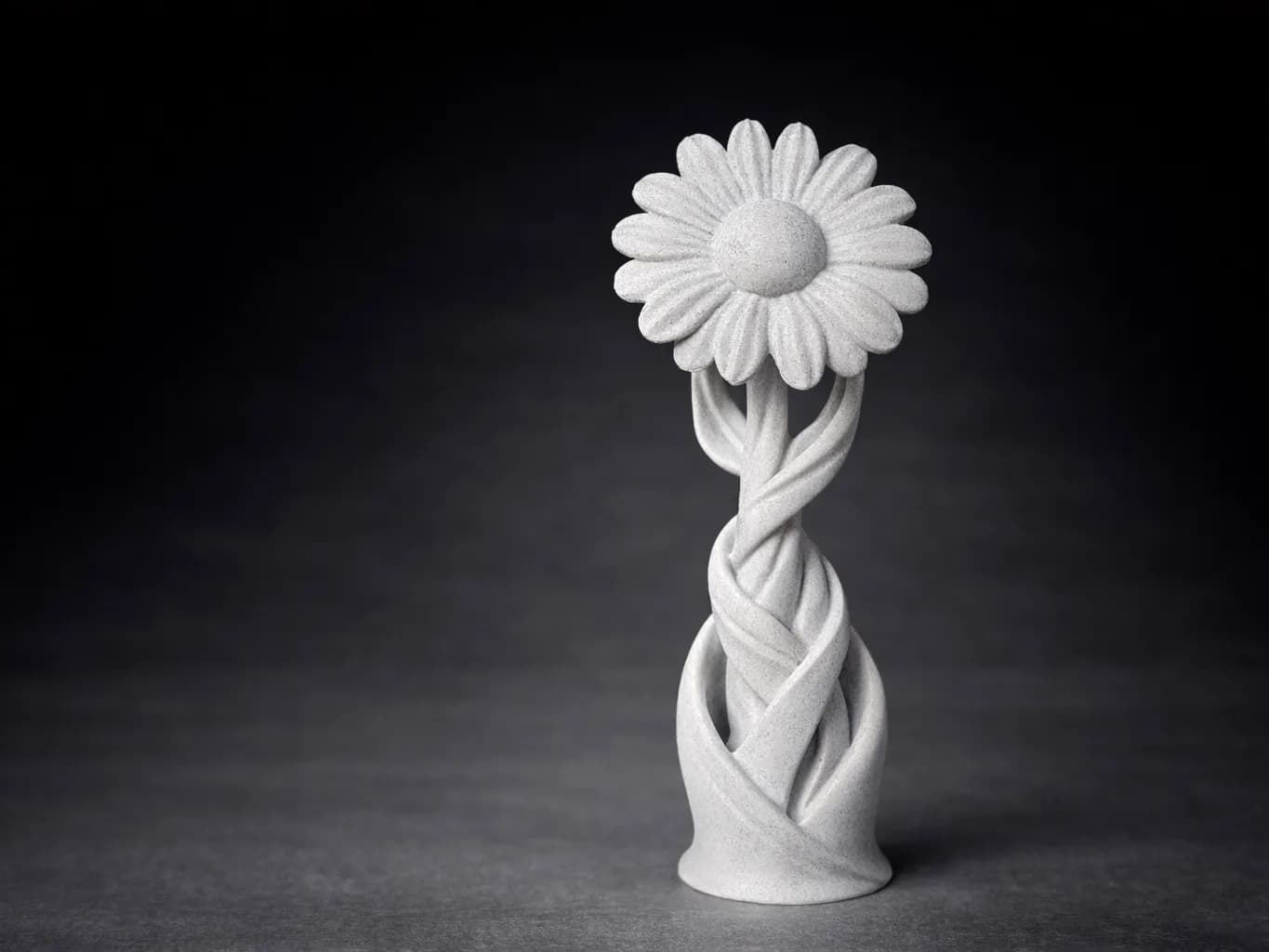 Escultura Margarida Espiral Decorativa Impressão 3D
