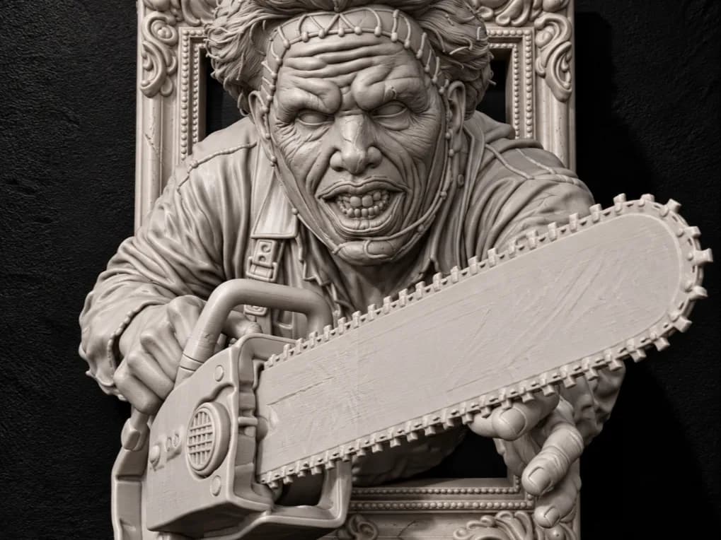 Quadro de Parede Leatherface em Relevo Impressão 3D